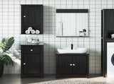 4 Piece Bathroom Furniture Set BERG Black Solid Wood Pine 3206503