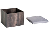 5PC Dining Set Garden Patio Wooden Set 4 Storage Stools Footrest Ottoman with Cushions 1 Table T3398P378096