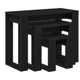 Nesting Tables 3 pcs Black Oak 61 x 28 x 47 cm Engineered Wood 862677