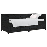 Day Bed without Mattress Black 90x200 cm Solid Wood Pine 820905