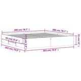 Bed Frame with Drawers without Mattress Brown Oak 200x200 cm 3207251