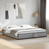 ZNTS Bed Frame without Mattress Grey Sonoma 160x200 cm 3279835