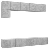 5 Piece TV Cabinet Set Concrete Grey Engineered Wood 3079114