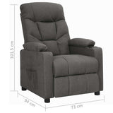 Recliner Chair Dark Grey Fabric 339083
