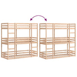 ZNTS Triple Bunk Bed without Mattress 80x200 cm Solid Wood Pine 3284251