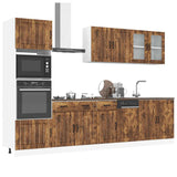 ZNTS 7 Piece Kitchen Cabinet Set Kalmar Smoked Oak Engineered Wood 3314746