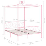 Bed Frame Pink Metal Super King Decorative Inlays Bed Frame 284491
