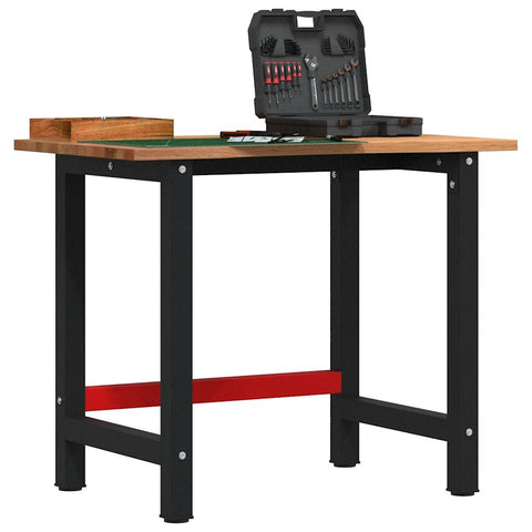 Workbench Light Brown 100x60x81.5 cm Solid Wood Oak 3309671