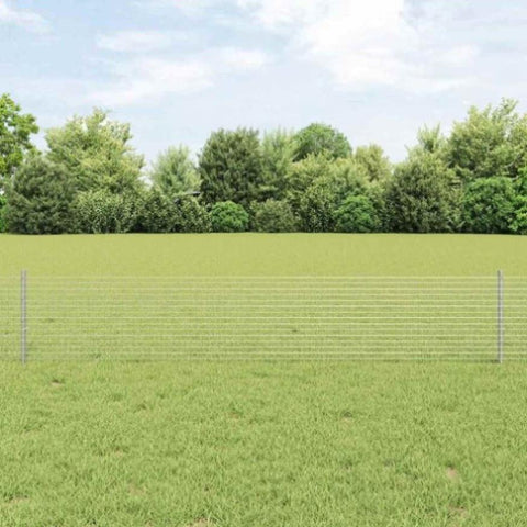 Fence with Posts Silver 0.4 x 25 m Steel 3336347