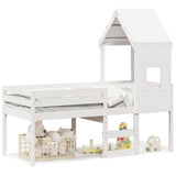 High Sleeper Bed without Mattress White 80x200 cm Solid Wood Pine 3282011