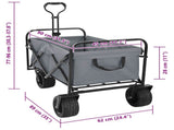 Folding Wagon Grey 89 x 63 x 96 cm Steel and Polyester Oxford 42020658