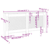 Radiator Cover Black 172x19x81.5 cm MDF 288198