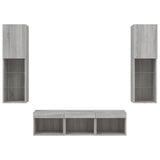 5 Piece TV Wall Units with LED Grey Sonoma Engineered Wood 3216609