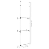 ZNTS Telescopic Wardrobe System with Rods Aluminium 321112