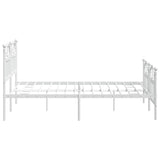 Metal Bed Frame without Mattress with Footboard White 135x190cm 353505