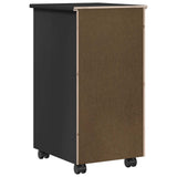 Rolling Cabinet Black 34 x 39 x 65.5 cm Solid Pine Wood 42028355