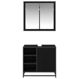 Bathroom Furniture Set 2 pcs Black Oak Engineered Wood 3402404