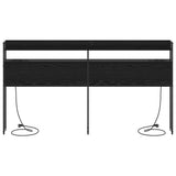 Headboard with Shelf Black oak 180 cm Engineered wood 859710