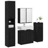 Bathroom Furniture Set 4 pcs Black Oak Engineered Wood 3416253