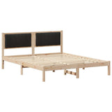 Bed Frame with Upholstered Headboard Black 160 x 200 cm 878246