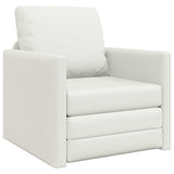 Folding Sofa Bed White 74 x 77 x 81 cm Faux Leather 42030493