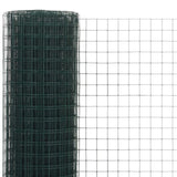 Chicken Wire Fence Steel with PVC Coating 25x1.5 m Green 143636