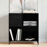 Record Cabinet Black Oak 84.5 x 38 x 89 cm Engineered Wood 862871