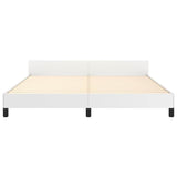 Bed Frame without Mattress White Queen Faux Leather 347532
