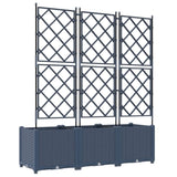 Garden Planter 3 pcs Grey 120 x 40 x 143 cm Plastic 42002863