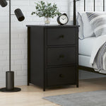 ZNTS Bedside Cabinet Black 40x36x60 cm Engineered Wood 825993