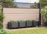 Garden Planter with Wheels Black 160 x 40 x 44 cm PP 3423134
