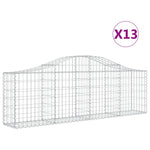 Arched Gabion Baskets 13 pcs 200x30x60/80 cm Galvanised Iron 3145399