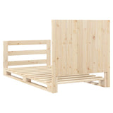 Bed Frame without Mattress with Headboard 100x200 cm Solid Wood 3281539