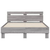Bed Frame Grey Sonoma Engineered Wood Double Modern Bed Frame 3207432
