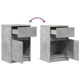 Bedside Cabinets with LED Lights 2 pcs Concrete Grey Engineered Wood 852005