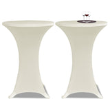 Standing Table Cover 60 cm Cream Stretch 4 pcs 279074