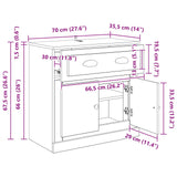 Highboard Old Wood 70 x 35.5 x 67.5 cm Engineered Wood 881417