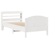 Bed Frame without Mattress White 90x200 cm Solid Wood Pine 3306985