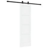 Sliding Door White and Black 61 x 198.5 cm Solid Pine Wood 3333325