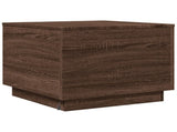 Coffee Table with LED Lights Brown Oak 50x50x40 cm 839874