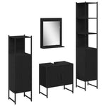 Bathroom Furniture Set with Door 4 pcs Black 33 x 33 x 185.5 cm 3334411