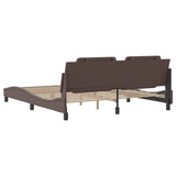 Bed Frame without Mattress "Zadar" Brown 180x200 cm Super King Faux Leather 3208200