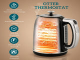 Polished Retro 40-100&degC Kettle and Toaster Set - Black T3398P425423