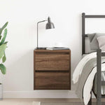 ZNTS Wall-mounted Bedside Cabinet Brown Oak 38x34x40 cm 861259