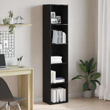 Book Cabinet Black Oak 40x30x189 cm Engineered Wood 862469