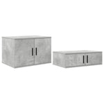Storage Bed Frame with Drawer Concrete Grey 244 x 127 x 53.5 cm 3335560
