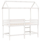 Loft Bed with Ladder and Roof without Mattress White 90x190 cm Single 3282155