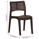 Garden Chair Set of 2 Mocha Polypropylene Standard Ergonomic 317730