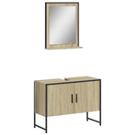 ZNTS 2 Piece Bathroom Cabinet Set Sonoma Oak Engineered Wood 3214340