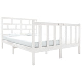 Bed Frame without Mattress White Solid Wood Pine Small Double 3101319
